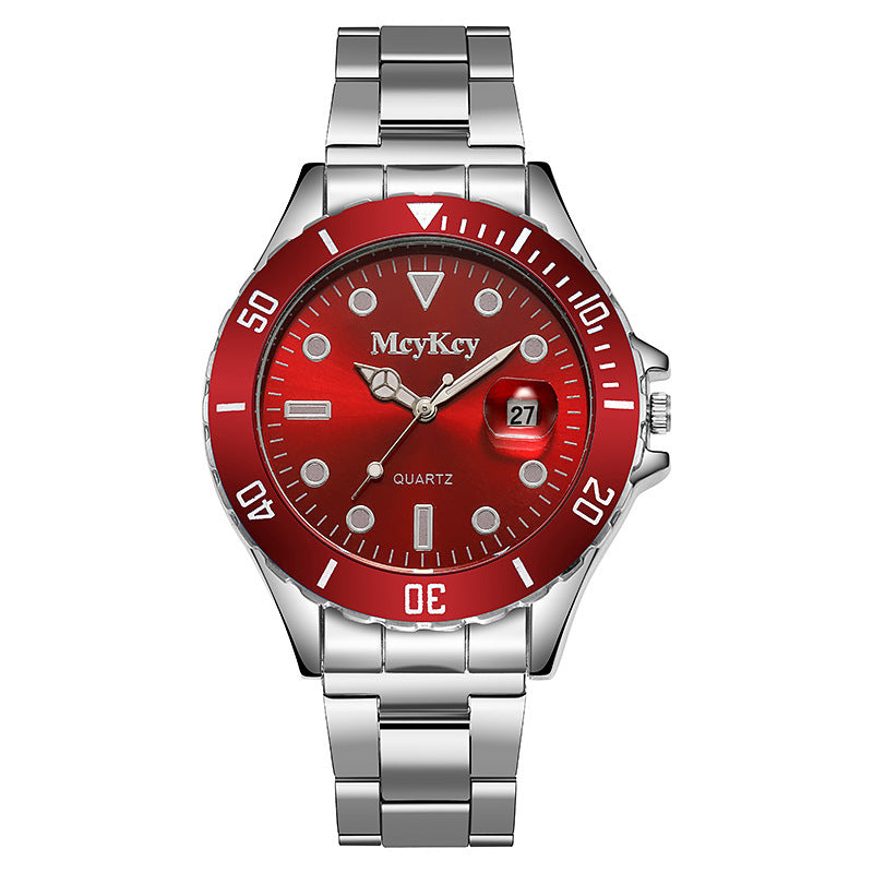 Douyin traffic live broadcast men water ghost quartz wrist watch student business men's watch calendar steel band watch large dial