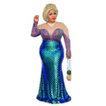 European, american, and african fashion women's sequin & beaded evening gown - slim fit mermaid long dress - cross-border exclusive