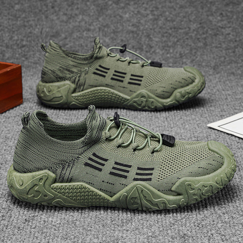 Men's shoes 2026 summer new casual shoes flyknit mesh athletic shoes breathable lightweight men's student running shoes