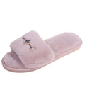 Rhinestone four seasons indoor and outdoor home slippers women's 2024 autumn and winter new flat bottom heattech furry cotton slippers women's wholesale