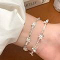 Elegant butterfly bracelet with crushed silver beads - 2026 new arrival, light luxury, niche design, exquisite and high-end style, wholesale for women