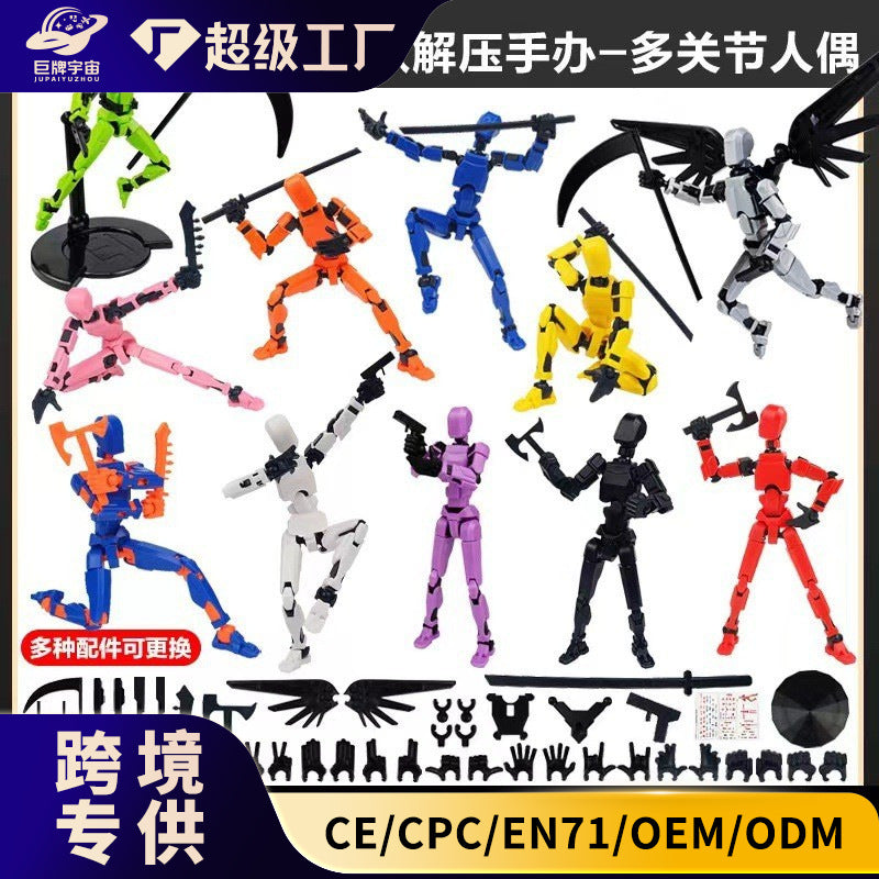 Multi-joint movable doll 3d printed hand board lucky 13 doll full body movable robot decompression toy artifact