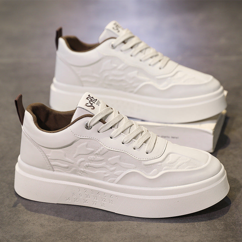 Xiaobai men's shoes 2026new arrivalspring breathable easiest for matchcasual leather shoes spring & fall sports thick sole heightening mcqueen sneakers