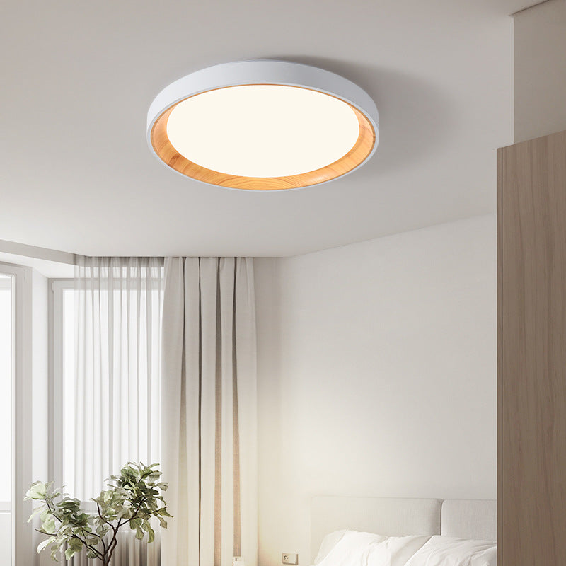 Zhongshan home improvement lighting bedroom light retro walnut grain full spectrum eye protection study ceiling light modern minimalist light