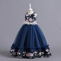 Ready-to-ship wholesale children's formal dresses, featuring a petal waistband and princess silhouette, perfect for little girls' birthdays, piano recitals, and performances