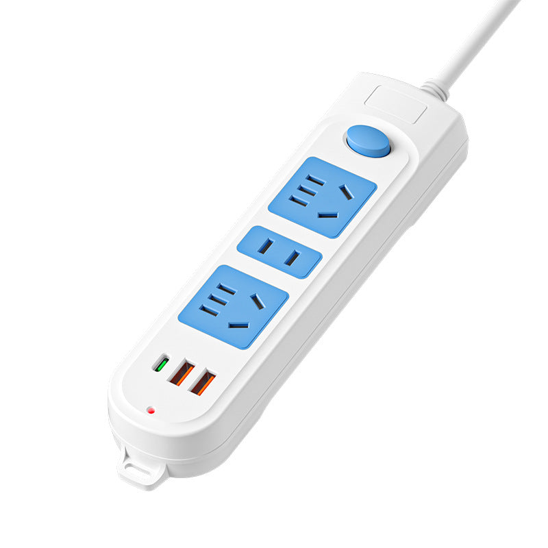 New national standard with cable porous socket USB master control office row cow plug multi-functional household dormitory plug board plug board