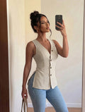 fashion summer slimming versatile v-neck casual sexy slim-fit tank top