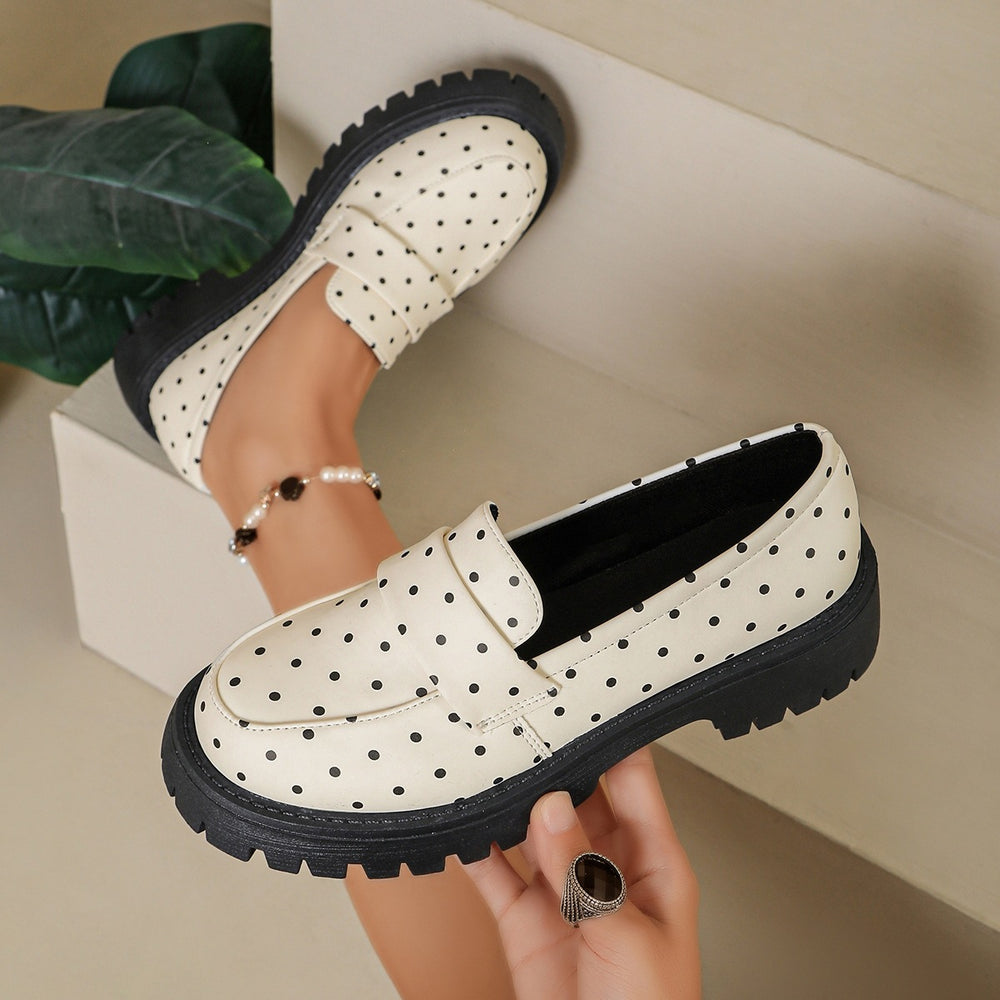 labeling & fulfillment: women's casual flats - spring  new arrivals - bowknot & polka dot design