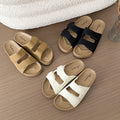 new birkenstock-style women's sandals - summer outdoor wear, double strap, velcro closure, fashionable, non-slip beach slides - women's export model