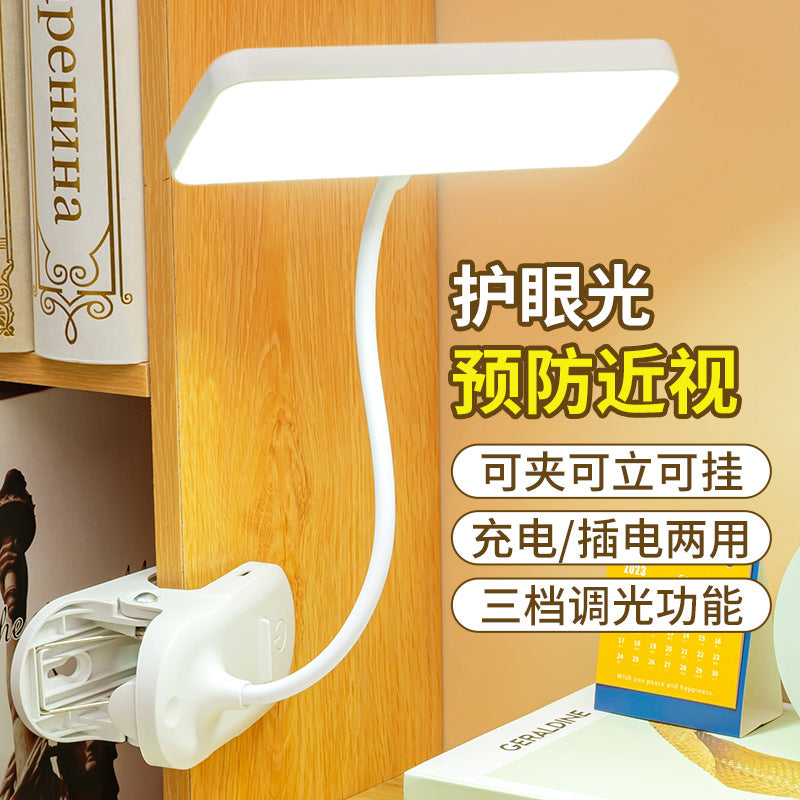 Clip-on led desk lamp - perfect for studying, dorm rooms, kids, eye protection, reading, charging, bedroom, and bedside use