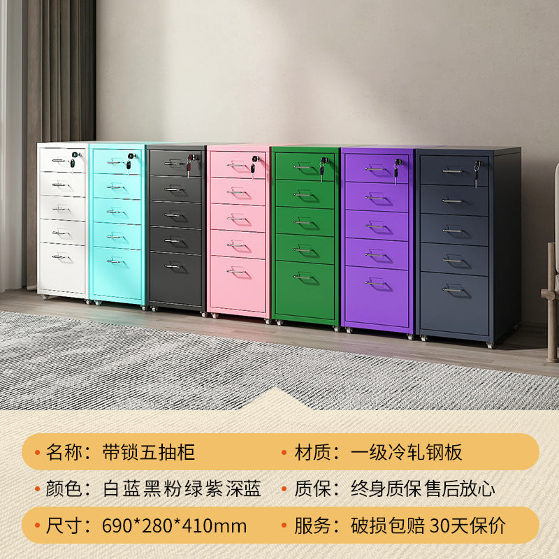 Wrought iron storage cabinet - multi-tier drawer unit for living room, bedroom, and girls' room - cute and practical floor-standing combination storage cabinet