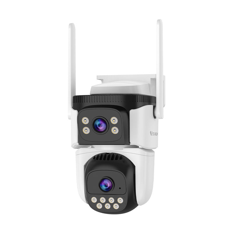 Cross-border outdoor multi-eye camera 360-degree wide-angle gun-ball linkage three-lens dual-screen home camera