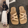 Women's summer slippers - 2026 new fashion french crossover comfortable stylish roman sandals flat slippers