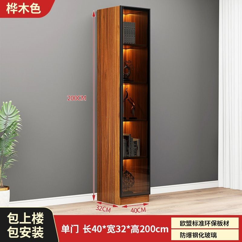 Casual glass door bookcase combination floor-standing display cabinet accessible luxury living room figure gundam storage wine cabinet