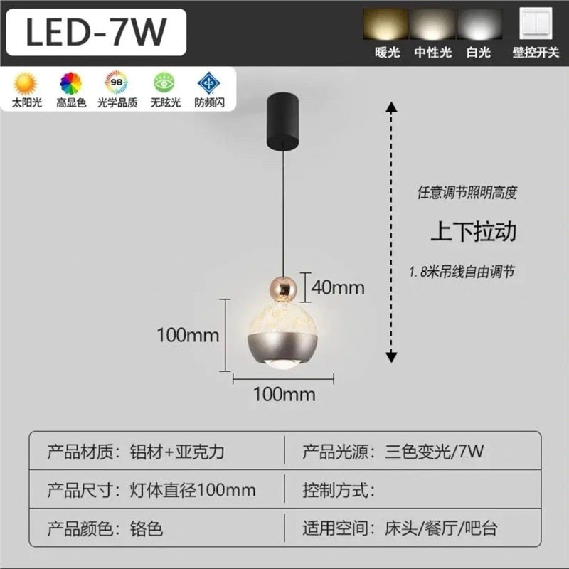 Hand scan sensor new arrival bedside chandelier casualfashion voice iceberg popular small chandelier adjustable bedside hanging wire lamp