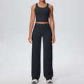 Naked feeling sports beautiful back yoga suit suit high waist silm hip straight-leg pants outdoor running quick-drying fitness suit