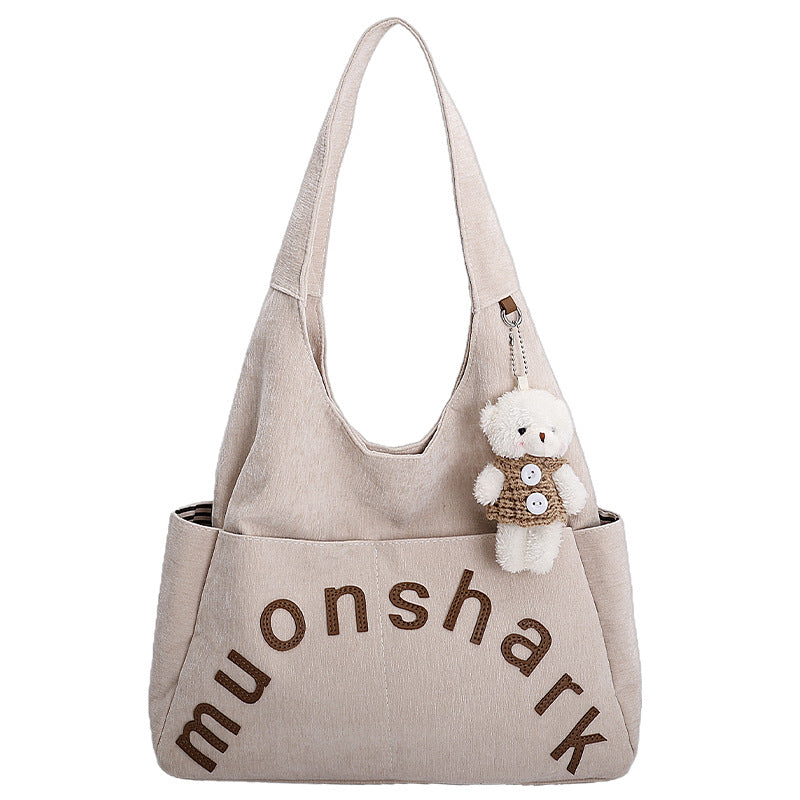 Fall and wintereasiest for match canvas bag women's new bag niche styletrendyletter shoulder bag casualartsy atmosphere handbag