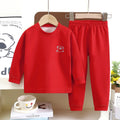Kidsheattechintimates boys wool silk boneless autumn clothes long johns winter plaid baby wear home clothes suit