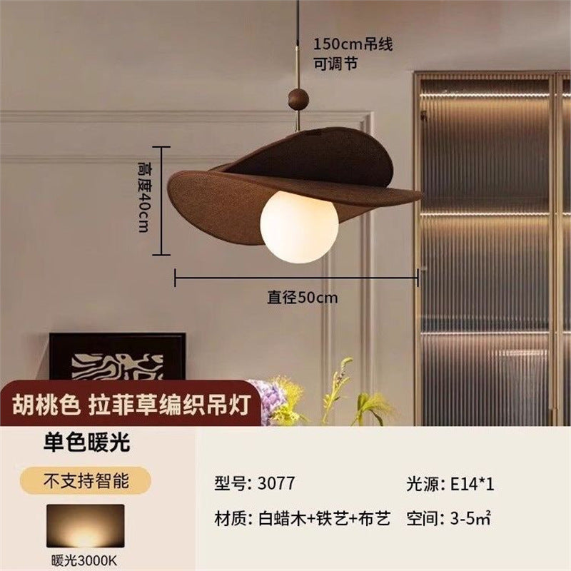 French medieval chinese ancient style rattan lamp restaurant japanese retro dining table chandelier bedroom master bedroom study balcony
