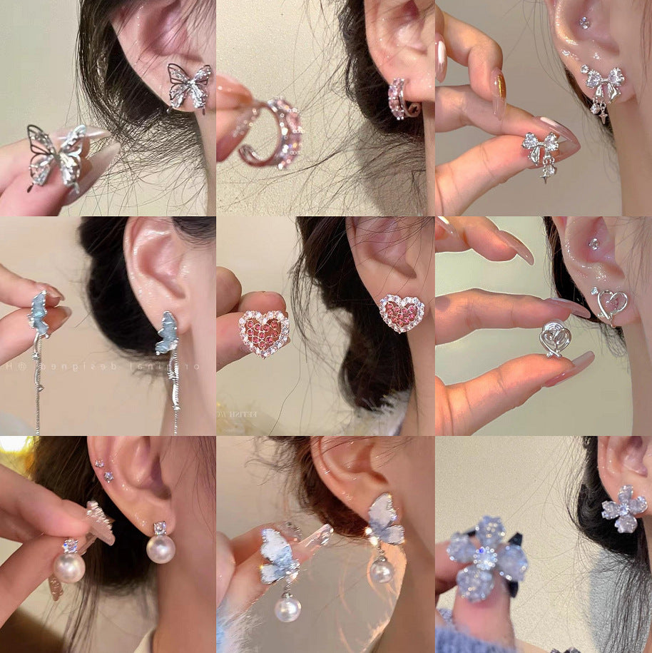 2025 hot-selling luxury-inspired pearl and floral earrings: korean-style tassel, high-end, fashionable, and elegant studs and dangles