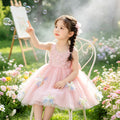 Girls' birthday dress: stunning fairy princess gown - high-end, stylish, perfect for hosts, piano performances, and stage shows