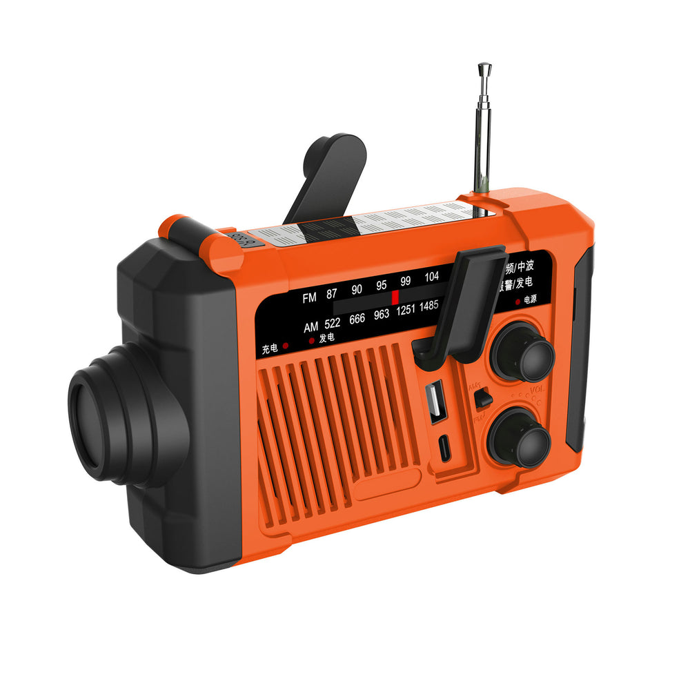 Tuoxiang t-6667 emergency hand-cranked power generation radio outdoor solar lighting flashlight power bank disaster prevention