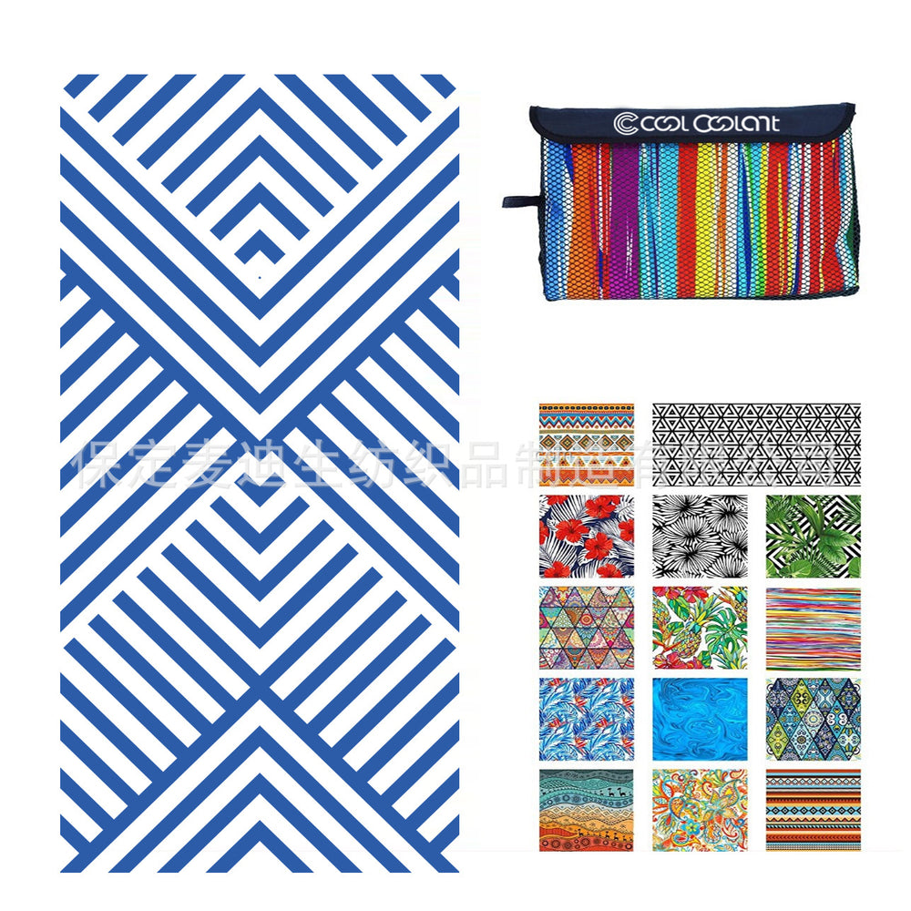 Factory wholesale full-page printed sand-free beach towel, soft, absorbent, quick-drying, mesh bag packaging, advertising cheerleading bath towel