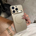 Suitable for apple 17promax mobile phone case that instantly turns into 17 large window lens film frosted magnetic iphone11 sheath