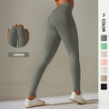 fashion seamless knitting tight high waist hip lifting peach pure color yoga pants sports running fitness bottom pants