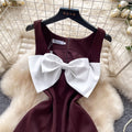 French style bowknot romper - summer high-waisted slimming jumpsuit for petite women - simple and chic