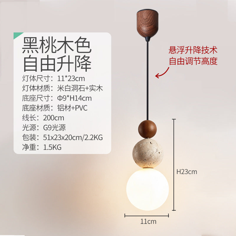 Yellow travertine chandelier medieval cream style bedroom bedside lamp American Bauhaus porch restaurant bar island table single head