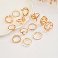 European and american style ring wholesale exaggerated butterfly 13 pieces knuckle stacking high-end heart geometric star and moon ring for women