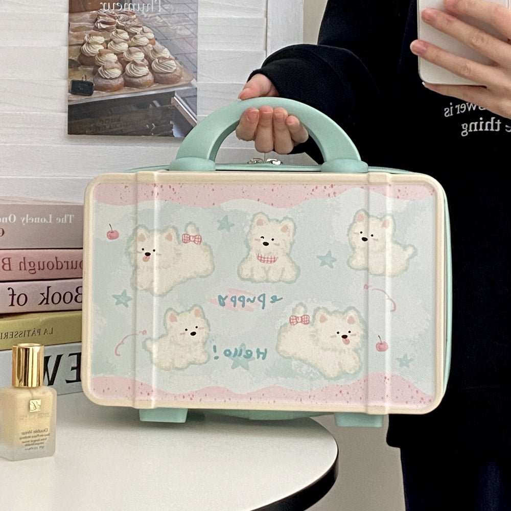 Mini luggage box pastoral style cosmetics storage travel satchel box portable storage box outing storage cosmetic bag