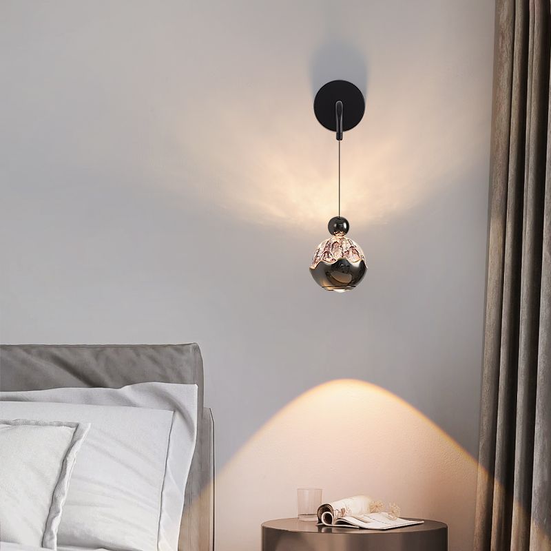 Bedroom bedside wall lamp snow mountain adjustable hand scan sensor living room aisle background wall lamp modern accessible luxury hanging wire lamp