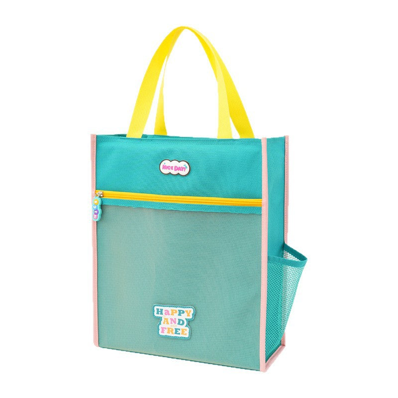 New mesh tote bag high value retro simple large capacity file bag student painting art bag tutoring bag
