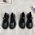 Women's high heels: new autumn 2025 collection - round toe, chunky heel, versatile retro japanese style leather mary janes in black