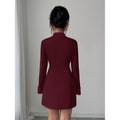 Women's autumn french chic double-breasted mini dress - perfect for parties & gatherings