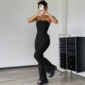 women's foreign trade sexy street fashion set - spring/summer new bandeau top and pants two-piece outfit