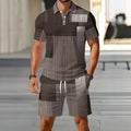 hot-selling men's polo shirt set, new summer two-piece casual short-sleeve and shorts set, dropshipping available