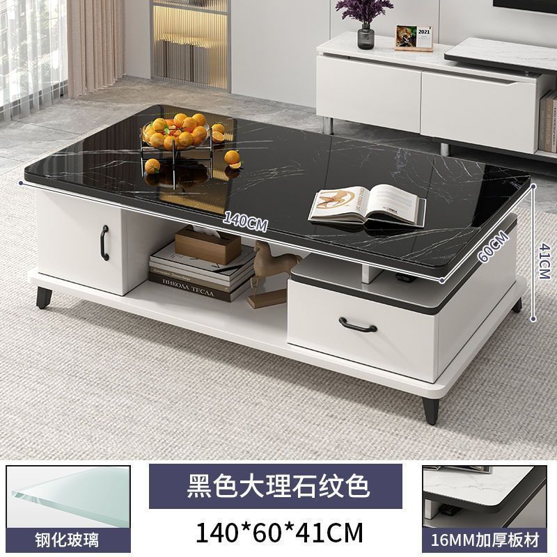 Modern minimalist tv stand for living room, compact home, floor-standing extendable 2025 new style coffee table and tv cabinet combination