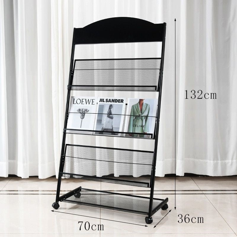 Floor magazine rack, newspaper rack, book rack, display rack, promotional material rack, single page rack, storage rack