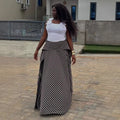 European and american cross-border women's fashion:  summer new arrivals - stylish, high-waisted, slimming, designer striped maxi midi skirt