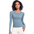 New women's quick-dry long sleeve activewear top - seamless, breathable, one-piece design for running, fitness, and yoga - perfect for cross-border e-commerce in europe and the us