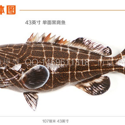 Simulation black spot model half fish wall pendant ornament high imitation sea fish model fiberglass large fish model