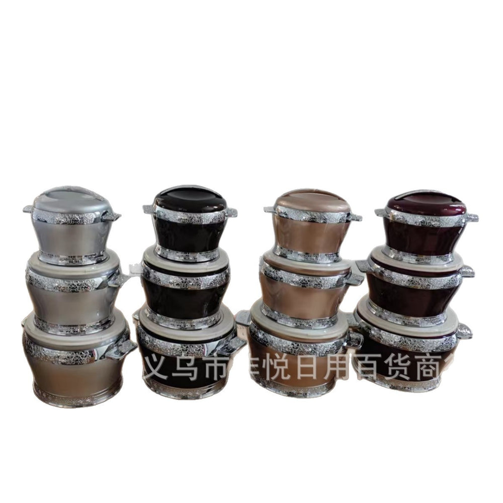 Factory direct cross-border hot-selling stainless steel abs insulated lunch box food container insulated box kitchen utensil three-piece set