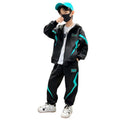 Fall and winternew arrivalkidsoutwearfleece-linedheattech hooded sweatshirt sweatpants suit small and medium-sized boys casual sports suit