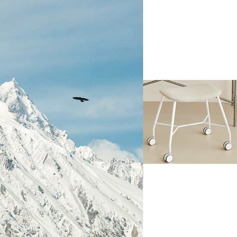 Movable pulley stool creative wheeled chair desk dressing stool coffee shop restaurant soft chair iron chair normcore