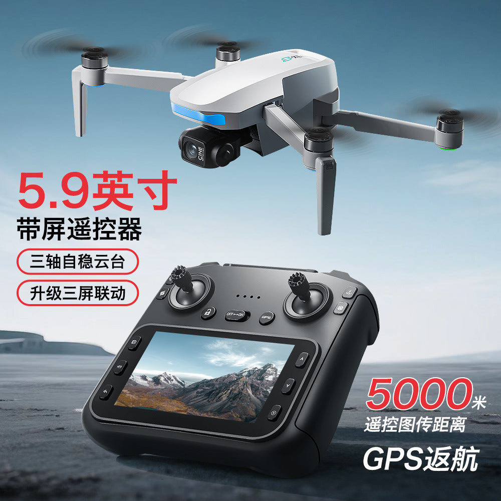 s-x1 drone 5.9inch - large screen remote control, 3-axis gimbal, gps, brushless motor, intelligent obstacle avoidance, remote control aircraft