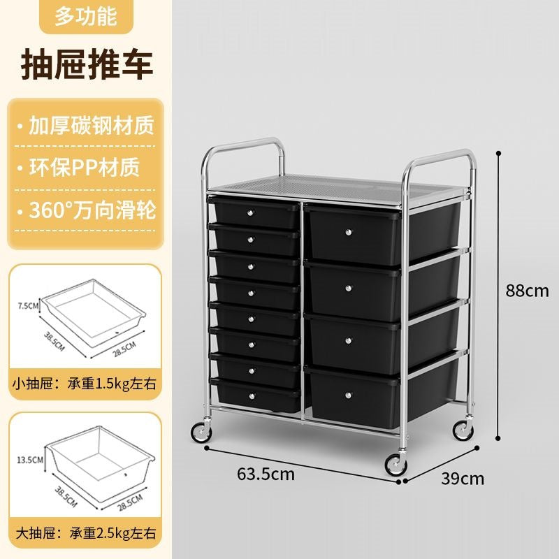 Multi-tiered storage cabinet with drawers - versatile organizer for home, space-saving, black