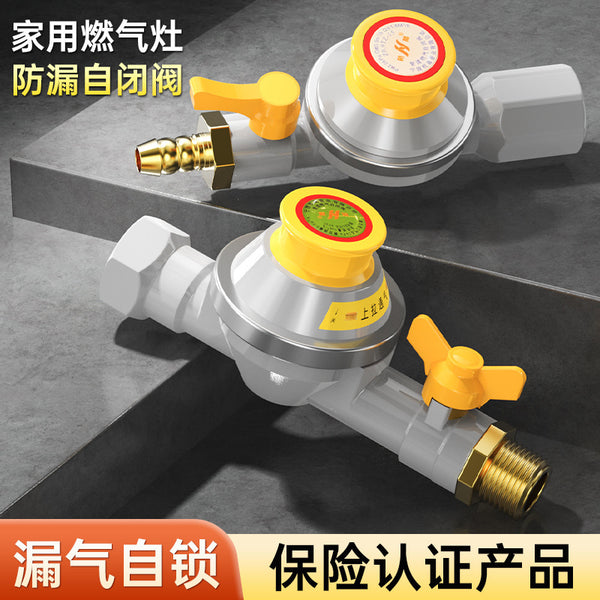 Household natural gas pipeline self-closing valve leakage automatic gas break protection leakage leakage prevention overpressure safety valve